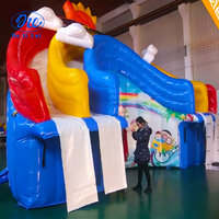Grand toboggan aquatique gonflable à ondes arc-en-ciel avec formes de requin blanc et d'ours, en PVC, certifié CE