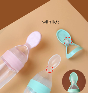 Biberón de 90 ml para Alimentación y Lactancia de Bebés, Alimentador de Alimentos para Bebés, Biberón de Silicona con Cuchara, Alimentador Portátil con Cuchara de Silicona - Product Image 6