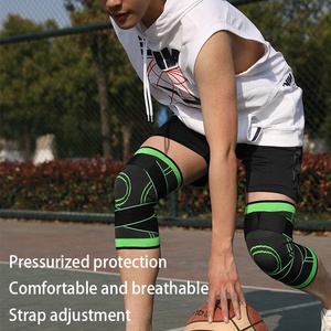 Đàn hồi dệt kim nylon đầu gối cú đúp nén hỗ trợ tay áo với dây đai điều chỉnh để chạy hỗ trợ - Product Image 6