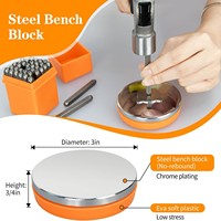 Kit d'outils de poinçonnage métallique pour la fabrication de bijoux, ensemble de tampons en acier pour chiffres et lettres avec établi en acier robuste