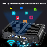 Mini PC industriel sans ventilateur noir, serveur Intel de 11e génération Core i5-1135G7/i7-1165G7, 2*DDR4, 1MSATA, 1M.2, 2MINI PCIE, en promotion