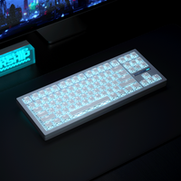 Clavier ZORNHER ZH870 Blanc Royal Light 88 touches RVB rétroéclairé programmable à échange à chaud mécanique sans fil tri-mode pour le jeu et le bureau