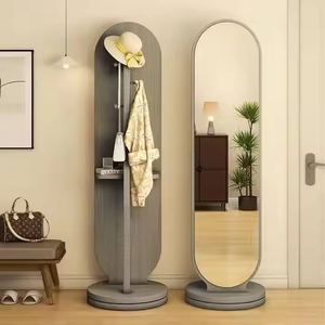 Miroir rotatif <span class=keywords><strong>en</strong></span> verre fait main avec support mural <span class=keywords><strong>en</strong></span> bois pour chambre à coucher, salon, miroir sur pied - Product Image 3