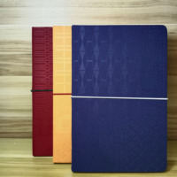 Carnet personnalisé en tissu de lin avec reliure cousue, fermeture élastique multicolore, ensemble cadeau avec stylo