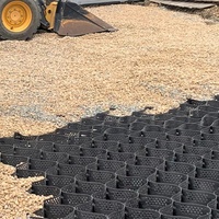Géocellules de 2 pouces de hauteur, géogrilles pour patios/abris de jardin/pendentes/chemins/terrains de stationnement 2x2m (6,6x6,5 pieds), grille de sol en géocellules