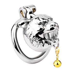 Jaula de Castidad Masculina FRRK con Cabeza de Tigre, Dispositivo de Castidad Estilo Animal, Jaula de Castidad con Candado, Juguetes Sexuales de Bondage para Hombres - Product Image 2