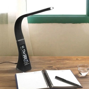 Lampe de bureau LED de lecture flexible avec réveil calendrier température pliable LCD horloge affichage numérique lampes de table de lecture - Product Image 4