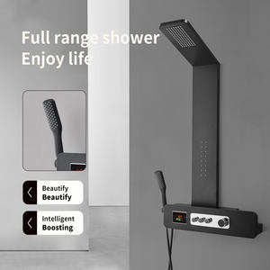 Sistem Shower Digital LED Modern dengan Layar, Set Shower Dinding dari Baja Anti Karat 304, Warna Hitam, Colonne De <span class=keywords><strong>Douche</strong></span> Elektrik - Product Image 4