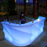 Table de bar LED lumineuse en PVC pour extérieur, mobilier commercial autoportant, design moderne et simple, KTG Club