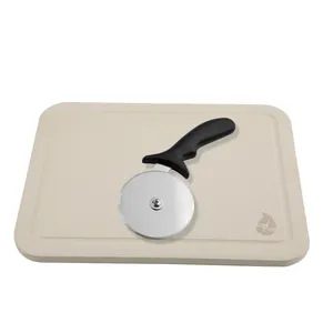 Sustainable Cordierite Pizza Stone Set With Stainless Steel Pizza Wheel Stocked