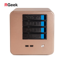 RGeek Mini PC industriel NAS04B personnalisé DIY OEM, NAS 4 baies, stockage en nuage 3,5 pouces HDD, serveur J1900 NAS