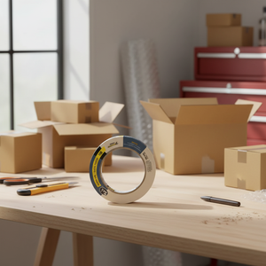 Nastro Adesivo Multiuso 12mm x 50m, Supporto in Carta Kraft, Adesivo in PU, Senza Residui, Monolatero, Sensibile alla Pressione, Confezione da 6 - Product Image 3