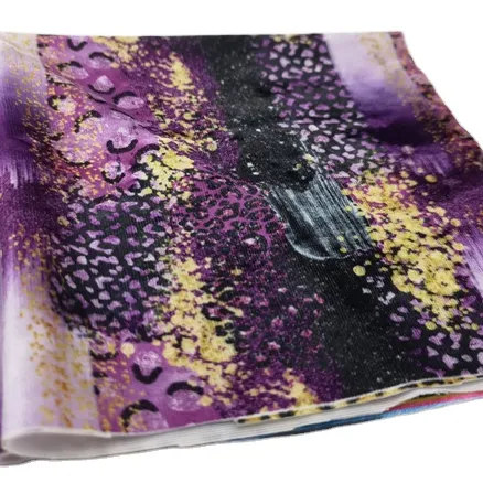 Premium New Designs Custom Print Purple Printed Fabric Plain Silk Velvet Fabrics With Sequence For Dress