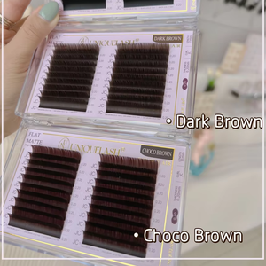 Deep Bond Choco Brown Flat Lashes 0.20mm C Curl Warm Tone Matte Extensions Korean Lash Artist Selection - Product Image 1