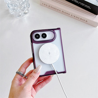 Étui en acrylique pour Apple iPhone Duo, transparent, magnétique, charge sans fil, anti-traces de doigts, antichoc, pliable