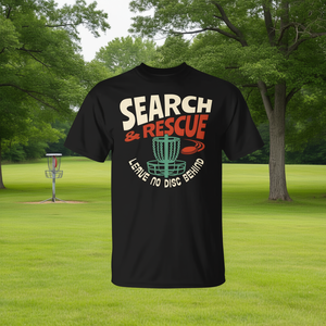 Camiseta Search & Rescue Disc Golf Leave No Disc Behind para adultos, unisex, color negro - Product Image 3