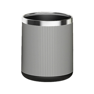 Waste <b>Bin</b> Cylindrical 10L <b>Large</b> Capacity Lidless Indoor Use Cream White - Product Image 4