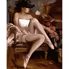Ragazze Sexy <span class=keywords><strong>Ballerina</strong></span> pittura a olio su tela ritratto nudo & temi animali per la decorazione della casa per il soggiorno - Product Image 2