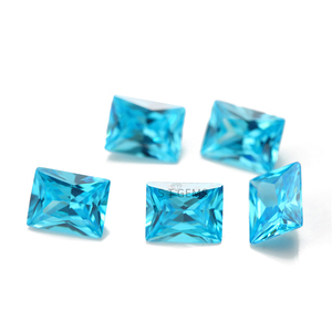 Gemas sintéticas de 2x3mm, azul pálido, 6A, rectángulo, corte princesa, Aqua Blue, Circonia cúbica - Product Image 4
