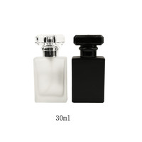 Flacon de parfum en verre rechargeable rectangulaire noir mat 50 ml 100 ml 3,4 oz avec bouchon supérieur en acrylique