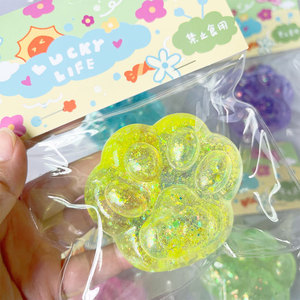 Jouets à presser en forme de patte de chat en cristal de dessin animé, vente en gros d'usine, jouets souples de décompression à rebond lent, anti-stress pour enfants - Product Image 2