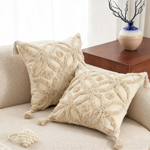 Fodera per cuscino decorativa quadrata in stile nordico <span class=keywords><strong>con</strong></span> nappe, per divano e testiera del <span class=keywords><strong>letto</strong></span> - Product Image 1