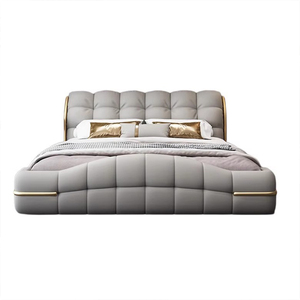 Một loại giường mềm hoàn toàn mới với lớp da bò trên cùng và da thật, giường cưới có đệm mềm - Product Image 6