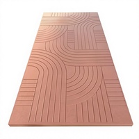 Panneau acoustique en fibre de polyester rainurée, design 3D en relief, panneau d'isolation acoustique pour cinéma, bureau ouvert, décoration murale acoustique