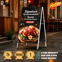 Afficheur de menu LED portable et mobile pour intérieur, affichage numérique LED étanche HD, WiFi 4G, publicité numérique pour restaurant, café