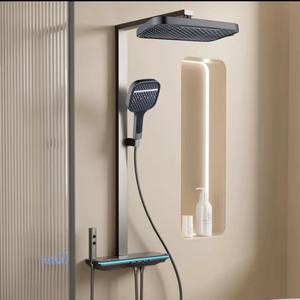 Pomme de douche suralimentée multifonctionnelle Authentique Nouveau Style Lumière Ambiante Température Constante Table Retour Bain Douche Robinets - Product Image 4