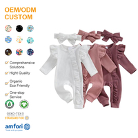 Combinaison bébé en bambou biologique à fermeture éclair, pyjama pour nourrisson, combinaison de sommeil à volants, vêtements de nuit pour nouveau-né en tricot personnalisé, vêtements pour bébé