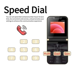 Téléphone portable à <span class=keywords><strong>clapet</strong></span> débloqué pour femme senior I15, double SIM, format compact, numérotation rapide, lampe torche, voix magique, liste noire, téléphone à boutons poussoirs - Product Image 3