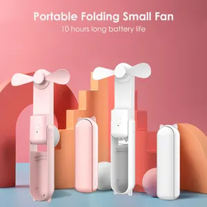 10 Hours Air Cooling Foldable Hand Fan Rechargeable Handheld Mini Folding Portable Desk Fan With Power Bank For Travel Work