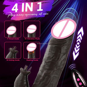 4 <span class=keywords><strong>in</strong></span> 1現実的なディルド突き刺しディルドスバイブレーター9振動舌なめ振動ディルドGスポットアナルセックストイ女性用 - Product Image 3