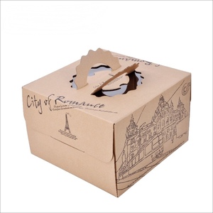 Biểu Tượng Tùy Chỉnh 4-14 Inch Kraft Giấy Wedding Bánh Sinh Nhật Hộp Với Xử Lý Cho Thực Phẩm Dập Nổi Và Matt Cán - Product Image 4