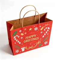 Sacs cadeaux de Noël personnalisés imprimés, sacs fourre-tout en papier écologiques pour cadeaux de fêtes, emballage pour le commerce de détail