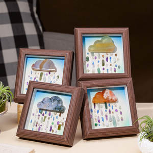 Vente en gros de cristal naturel agate nuage avec puces pluie cadre <span class=keywords><strong>photo</strong></span> support ornement cristal artisanat chambre décoration en cristal - Product Image 1