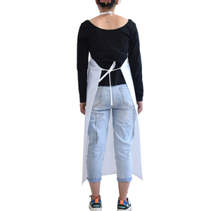 Tablier blanc imperméable de 1,15 m de longueur pour la cuisine, le travail, adultes, unisexe, couleur unie - Product Image 1