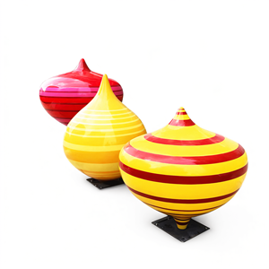 Sculpture d'art personnalisée en fibre de verre, grande statue de yo-yo colorée, décoration de jardin extérieure - Product Image 2