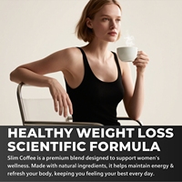 OLLI Slim Coffee Powder - Suppresseur d'appétit naturel et brûleur de graisse pour la perte de poids chez l'adulte et le soutien de la santé digestive