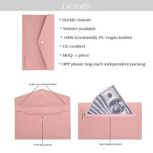 กระเป๋าใส่เงินหนัง Saffiano Epi 16 สี ขายดีที่สุด ขนาด A6 พร้อมสายคล้องมือ สำหรับจัดการงบประมาณ - Product Image 3