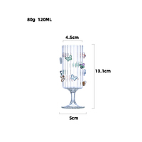 Nouveau design Verrerie ondulée décorative en verre côtelé de style papillon créatif Flûte à champagne Logo personnalisé Gobelet Verres à vin rouge