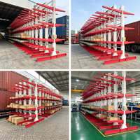 Étagère Cantilever Double Face Robuste en Acier pour Stockage Industriel en Entrepôt – Idéale pour le Stockage de Produits Allongés