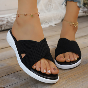 Nuove Ciabatte Mule da Donna 2026 per il Commercio Transfrontaliero, Semplici e Versatili, con Punta Aperta, Tinta Unita, Casual, Slip-on - Product Image 2