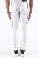 Jeans pour hommes grande taille à la mode, pantalons cargo blancs élastiques, jeans skinny en denim, jeans déchirés pour hommes