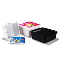 Conteneur en plastique IML carré jetable personnalisé de 1L, 1,5L, 2L pour emballage de crème glacée, idéal pour les barquettes carrées de crème glacée