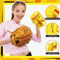 Sac de rangement transparent en PVC JOYSUN pour softball et baseball, grande capacité, sac de voyage pour articles de toilette et cosmétiques
