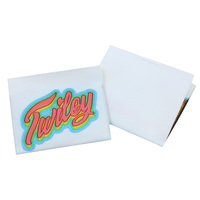 Étiquettes tissées personnalisées en polyester avec logo de marque Damask, design privé, pliées aux extrémités, avec texte privé, pour vêtements et chaussures, vente en gros