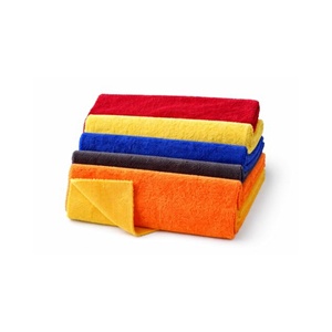 Serviettes de lavage de voiture réutilisables en microfibre corail 40*40cm, fournisseur OEM, 400/500/550 GSM, chiffons de nettoyage ultra absorbants pour voiture - Product Image 1