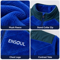Vestes zippées en polaire pour homme, style streetwear, color block, col montant, fourrure de vison, broderie, respirantes, marque premium, ODM OEM